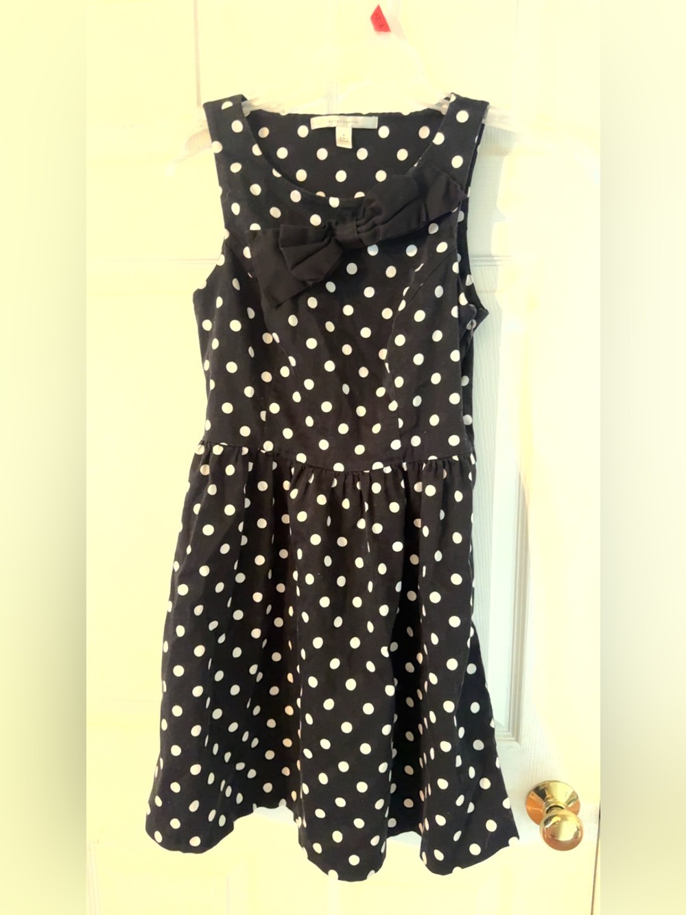 Lauren Conrad Black and White Polka Dot Bow Dress